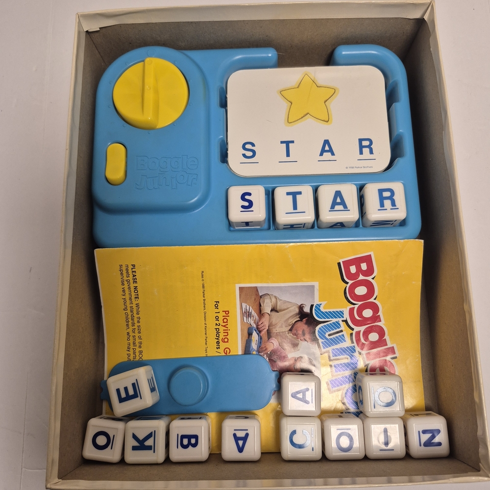 Vintage Boggle Junior Parker Brothers 1988‎ Complete Pre-School Learning Game